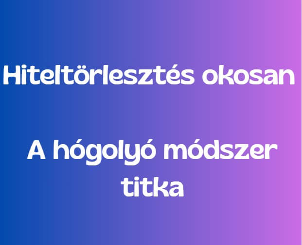 Hiteltörlesztés okosan – A hógolyó módszer titka